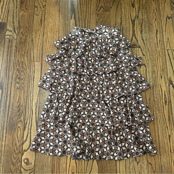 Marie Oliver multi colored peppercorn lattice tiered skirt- Size 2 - Picture 2 of 4